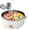 TYBEITAO Pentola Divisa in Due Scomparti, 6 Litri, 1350 Watt, 30 Cm di Diametro Pentola Pasta Doppio Cestello per Le Feste di Compleanno (con 2 Reti a Tenuta Stagna),White