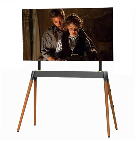 Universeller TV-Bodenständer für 55-86 Zoll LCD-LED-OLED-Fernseher, höhenverstellbar und platzsparendes Design, tragbarer TV-Ständer für Eckschlafzimmer-Wohnzimmer (schwarz)