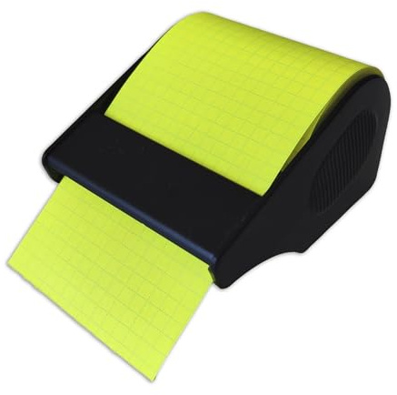 RNKVERLAG Haftnotizrolle im Abroller, 60 mm x 10m, nachfüllbar, brillantgelb kariert, 1 Stück
