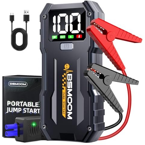 5000A Jump Starter Power Pack (up to 10.0L Gas or 8.0L Diesel Engine),Car Battery Booster Jump Starter for 12V Vehicle, Car Starter Power Bank with Emergency LED and 2 USB Ports