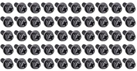 TA-VIGOR 50pcs M3 x 10mm Phillips Pan Head Machine Screws Bolts with Spring and Plain Washers, Carbon Steel Phillips Machine Screw for Heavy-duty Fastening