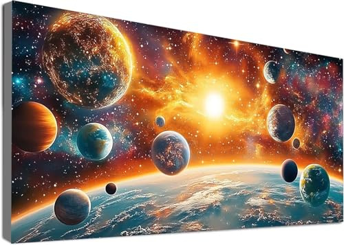 Diamond Painting Universum Groß XXL 60x120cm, 5D DIY Diamant Painting Bilder Planet Set für Basteln Mädchen 8 Jahre, Mosaik Bastelset Erwachsene Kinder, Dimonds Stickerei Zuhause Deko Geschenke C2-267