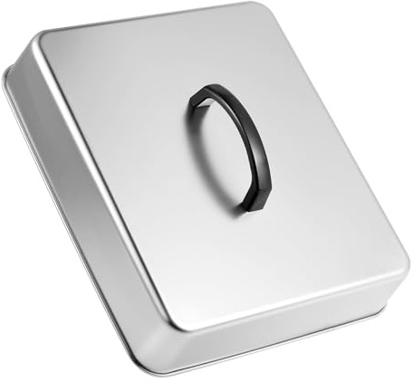Grilldeckel Abdeckung - Rechteckiger Edelstahl Grillhaube, Hitzebeständig Griff, Premium Qualität | Kochzubehör Grillplatte Deckel, Outdoor BBQ Abdeckung, Grillküche Zubehör, Praktisch Langlebig