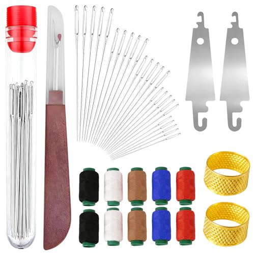 Euablfo 41 Stück NäHnadeln Set, Nähset Grundausstattung,Tragbar Sewing Kit für Reparaturen, Stahlnadeln mit Einfädler, Nadelset zum NäHen, für AnfäNger und Heimwerker