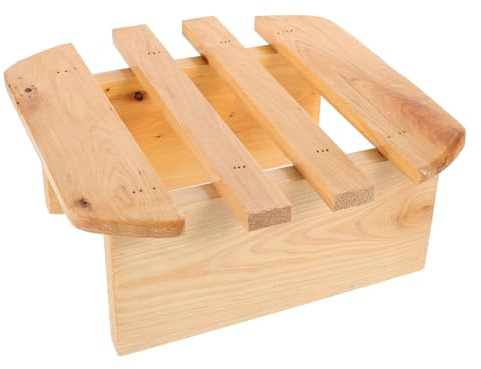 DECOMELODY Sgabello Piedi in Legno Poggiapiedi per Sauna e Bagno Sgabello Gradini per Uso Multi-funzionale Sotto la Scrivania o Letto Supporto Ergonomico per Piedi e Gambe