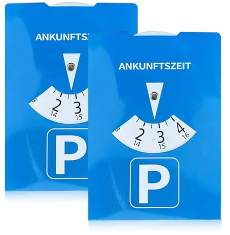 Quesuc 2 Stück Parkscheibe Parkscheibe Aus Papier, Auto-Parkscheibe Für Pkw, Motorrad, Wohnmobil (Blau)