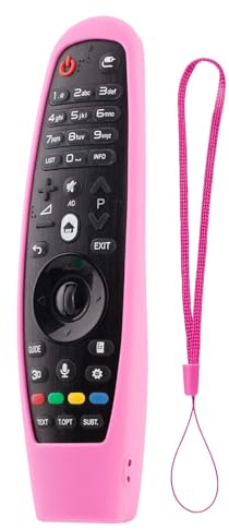 LG Remote Cover, Silicone Protective Case for Smart TV Remote Controller MR650A/MR20GA/MR19BA/MR18BA/MR650/MR600 with Anti-Lost Loop-Pink