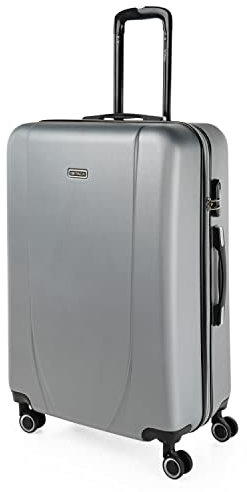 ITACA - Valise Moyenne, Valises Rigides, Valise Rigide, Valise Semaine pour Tout Voyage, Valise Soute de Luxe, Argenté