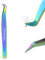 NAGARAKU Pince Cils Volumineux Greffage Colorée Pince à Épiler Précision Professionnelle Acier Inoxydable Pointue Courbe Antistatique Curved Volume Lash Tweezer pour Créer des Fleurs de Cils (N-05)