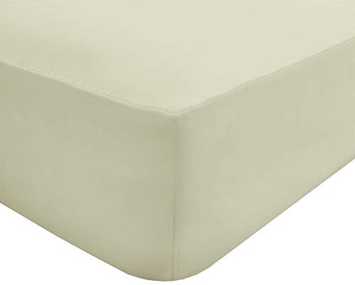 Sleepdown Extra Deep Fitted Sheet Poly Cotton, Ivory, Super King