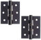 A&H™ 3 x 2.1/2 Inch - 75mm x 63mm Polished Black Nickel Ball Bearing Door Hinges 1 Pair (2 Hinges)