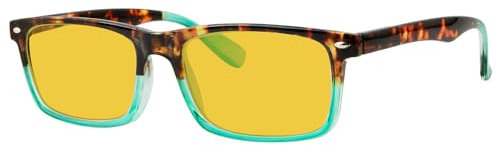 Eyekepper Blau Licht Blockierung Brille Männer Frauen mit Bernstein Getönt Filter Linse - Anti Digital Bildschirm Blendung UV Strahl Computer Lesehilfe - Schildkröte/Grün/Grün