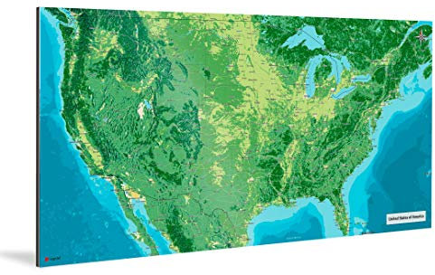 mapdid USA-Landkarte Kaia | Poster, Verschiedene Größen | Stadtkarte Weltkarte (160 x 80 cm)