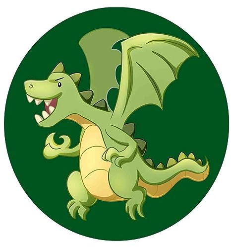 Essbarer Tortenaufleger grüner Drache // Tortendekoration Drache // Rittertorte (Oblatenpapier)