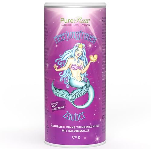 Ballaststoffe Pulver mit Kalziumalge & Baobab Frucht - Meerjungfrauen-Zauber Nutriose Ballaststoffpulver, Reich an Kalzium,für eine ballasstoffreiche Ernährung - resistentes Maisdextrin| PureRaw 170g