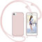 Nupcknn Coque avec Cordon pour iPhone 7/iPhone 8/iPhone SE 2020, Liquide Silicone Coque Collier Réglable Téléphone Étui Portable Lanyard Case Protection Complète Cover（Or Rose）