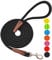 MayPaw 4/6/8/10 FT Dog Lead, Classic Solid Colours, Strong Nylon Rope Dog Lead Reinforced with Leather Tailor Connection Heavy Duty Silver Clasp (6ft*1/2, Black)