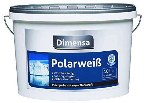 Wandfarbe weiß hochdeckend | Innenfarbe polarweiß Jetzt Wand- und Deckenfarbe weiss | 10 Liter