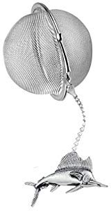 F13 - Infuseur à thé en forme de poisson - En étain anglais - Avec boule en acier inoxydable