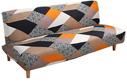 Meicynhoger Sofabezug ohne Armlehnen 3 Sitzer/2 Sitzer, Stretch Sofaüberwurf für Schlafsofa (L,E)