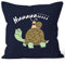 MoonWorks® Kissen-Bezug Schildkröte Schnecke Huuuuiiii Lustig Witzig Scherz Comic Kissenhülle Deko-Kissen Baumwolle Navy 40cm x 40cm