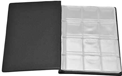 Buachois Münzalbum Münzsammler Taschenalbum mit 120 Taschen,wasserdichte Münzsammlungs Halter Organizer Buchhülle Münz Album, Münzsammelalbum für Meisten Münzen(Schwarz)