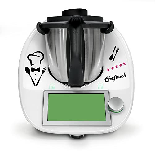 Finest Folia Deko Aufkleber kompatibel mit Küchenmaschine Thermomix TM5 TM6 Design Sticker Zubehör für Küchengerät wasserfest selbstklebend K154 (03 Chefkoch, Telemagenta)