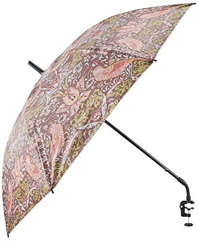 mysmartbuy.com Clip on William Morris Parasol Umbrella - 3.8ft Sunshade with Universal Adjustable Screw Clamp for Garden Chair, Lounger - Strawberry Thief Design
