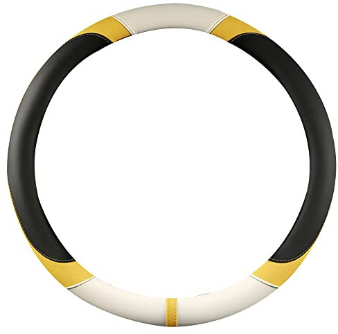 Auto-Lenkradabdeckung, Asudaro Anti-Rutsch Lenkradbezug Weicher und Bequemer Lenkradschutz Lenkradschoner Universal Weich Auto Lenkradhülle für Lenkradabdeckungen von 36 cm bis 38 cm,gelb
