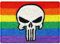 LGBTQ Patch skull Aufnäher/Aufbügler Totenkopf Regenbogen Sticker zum annähen/aufbügeln | Skull Fabric Applique LGBTQ+ Gay pride Applikation für alle Stoffe | 70x50mm