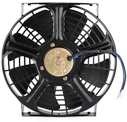 Akozón Ventilador de Refrigeración del Motor, Ventilador de Radiador de Motor Universal de 10 Pulgadas DC 12V Ventilador de Aire Acondicionado Negro 80W 2400RPM Ventilador de Ca Eléctrico para Automóv
