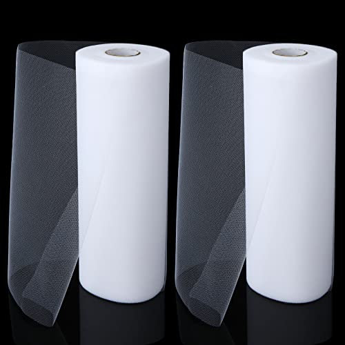 MIVIDE 2 Stück Tüllrolle Weiß, 91m*30cm Tüll Hochzeit Weiß, Tüll Stoffrolle für Kleider, Hochzeiten, Röcke, Dekoration, Verpackung