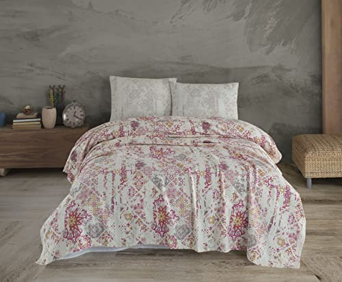 Il Gruppone Passione Casa Copriletto Estivo Due Piazze Primavera Estate 100% Cotone Piquet Coperta Leggera - ScratchyPink - Matrimoniale