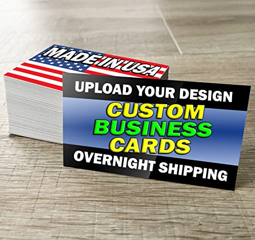 Premium Custom Business Cards - 100% US MADE - Single/Double Sided - Full Color Printing - Premium 16pt Card Stock - Upload Your Own Design - 70 to 2000 cards - Optional GLOSSY protective coating