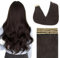 Lashey Tape Extensions Echthaar 60cm(24zoll) 20pcs 50g Glatt Echthaar Tape Extensions Dunkel Braun Haarverlängerungen Echthaar für Frauen Invisible and Skin Weft Tape ins