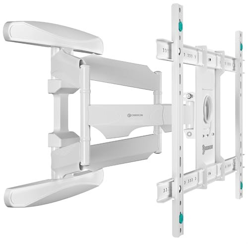 ONKRON Universal Television Wall Mount for 40-75 Inch TVs, Tilt and Swivel TV Wall Bracket up to 45.5 kg, Extending TV Wall Bracket VESA 200x100-600x400 mm, Television Bracket White M6L-W