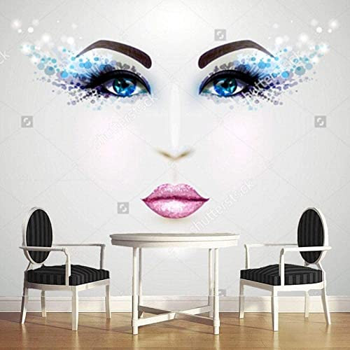 3D Visage De Femme Cosmétique Papiers Peints Grands Autocollants, Papiers Peints Amovibles | Papier Peint Autocollant 3D Pour Chambre D'Enfant, Salle À Manger, Cham 140 (largeur) x 70 (hauteur) cm