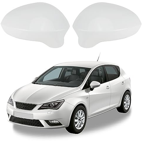 Opaltool Door Wing Mirror Cover Fit for SEAT Ibiza 6J Seat Leon Exeo 2008-2017, Car Rearview Mirror Shells Side Wing Mirror Cover Cap (White)