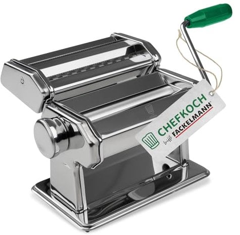 Chefkoch Nudelmaschine für leckere Pasta – Aufsätze für Lasagneblätter, Tagliatelle & Spaghetti – Inklusive Tischhalterung und Anti-Rutsch-Boden