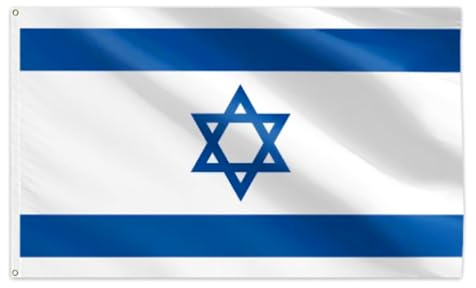 Israelische Flagge 150x90cm, Israelische Fahne mit 2 Metallösen, Israel Nationalflagge in leuchtenden Farben, Israel Flagge - dekoriert bei Sportveranstaltungen, Partys, Paraden