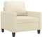 vidaXL Sessel, Sofa Relaxsessel mit gepolstertem Sitz Armlehnen, Fernsehsessel Loungesessel Metallgestell, Polstersessel Ruhesessel für Wohnzimmer, Creme Kunstleder