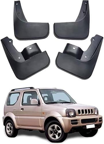 FUNSIE 4 Pezzi Auto Paraspruzzi per Suzuki Jimny 2005-2018, Paraspruzzi Anteriori Posteriori, Impermeabile Paraschizzi Guardie Parafanghi