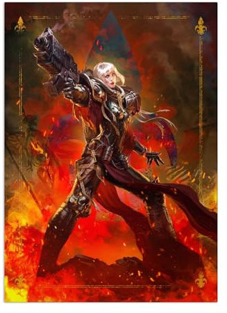Displate Offiziell Warhammer MetallPoster Magnetische Befestigung Inklusive Lizenziert Bilder Hochwertiges Poster Imperium Sister of Battle Poster 67.5 cm x 48 cm