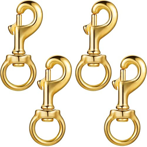 UNbit Flag Clips for Rope Solid Brass Flagpole Snap Swivel Clasp Lobster Flag Hooks Rope Accessory Ended Key Ring Buckles