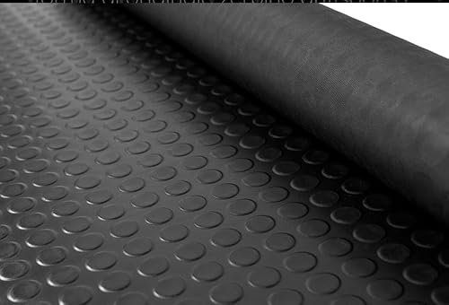 Galeone Biancheria e Tessuti | Tappeto Gomma Antiscivolo Nero in PVC Rotolo al Metro per Pavimento, Tappetino da Esterno o Garage