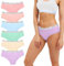 Uizuooy Femme Culottes et Slips Culotte Femme Coton Doux Sport Elasticité sous-Vêtements Féminins Culotte à mi-Hauteur Multipack Lot de 6 UN7-L-6