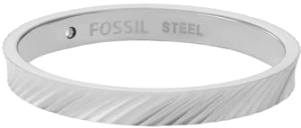 Fossil Damen-Edelstahlband Ringe, 8, Wolkensilber