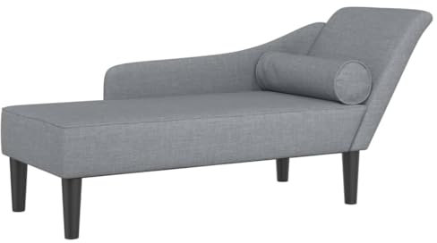 vidaXL Chaiselongue, Indoor Lounge Sofa mit Kissen, Gepolsterte Recamiere für Wohnzimmer Schlafzimmer Büro, Relaxliege Couch, Hellgrau Stoff