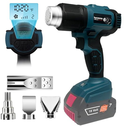 Bycpower - Pistola ad aria calda per sistema Bosch Professional da 18 V, 1022 ℉ con display digitale LCD per pellicola termoretraibile, elettronica, resina