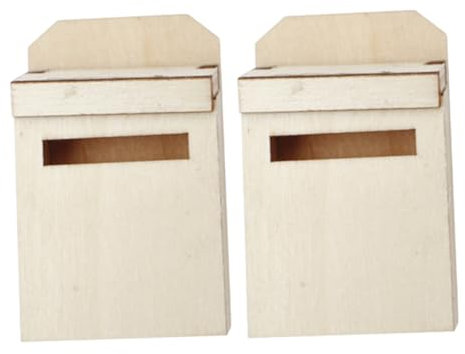 JOINPAYA Boîte Aux Lettres Miniature en Bois pour Bureau 2 Pièces Boîte Aux Lettres Rabattable : Accessoires de Maison de Poupée Miniature à L'échelle 12 pour Garçons Et Filles Et Créations de Diorama